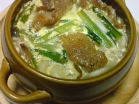 小松菜と豚肉のオーブンで作る簡単うどん